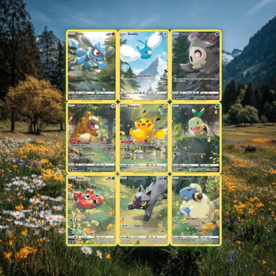 Pokémon Crown Zenith 9 Card Scene | Riolu Pikachu Mareep Turtwig & More | NM