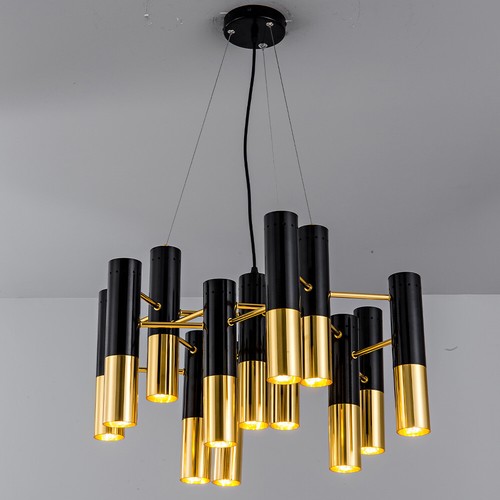 Lampadario moderno lusso oro nero accessori luce soffitto cucina camera da letto - Foto 18 di 19
