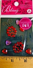 EK SUCCESS Jolee's All That Bling Lady Bugs Rhinestones Stickers Hearts NEW