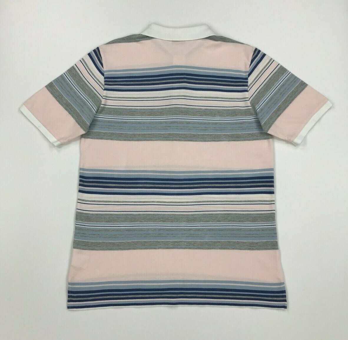 Polo Shirt uomo rosa pallido e blu a righe Yves Saint Laurent media vintage A B