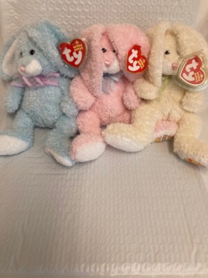 Ty Beanie Baby   HAPPILY,HIPPILY& HOPPILY Set of ( 3) 8''  Exc. Plush New MWMT's