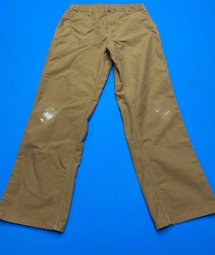 2 Pairs of Carhartt Dungaree Fit Brown Work Pants 383-51 Men's Size 32x32 B2 - Picture 2 of 7