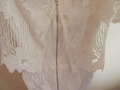 Robe Originale Gianni Bini Neuve Avec étiquette - Taille L - Dentelle Macramé Ivoire