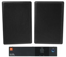 JBL CSA 140Z Commercial 70v Amplifier+(2) Black 5.25" Slim Wall Mount Speakers
