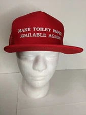Make Toilet Paper Available Again hat snapback Donald Trump Spoof MAGA Red