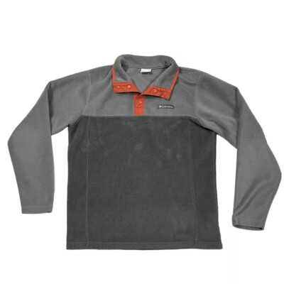 Columbia Mens Size M Sweater Fleece Outdoor Hiking Golf Activewear Snap Button