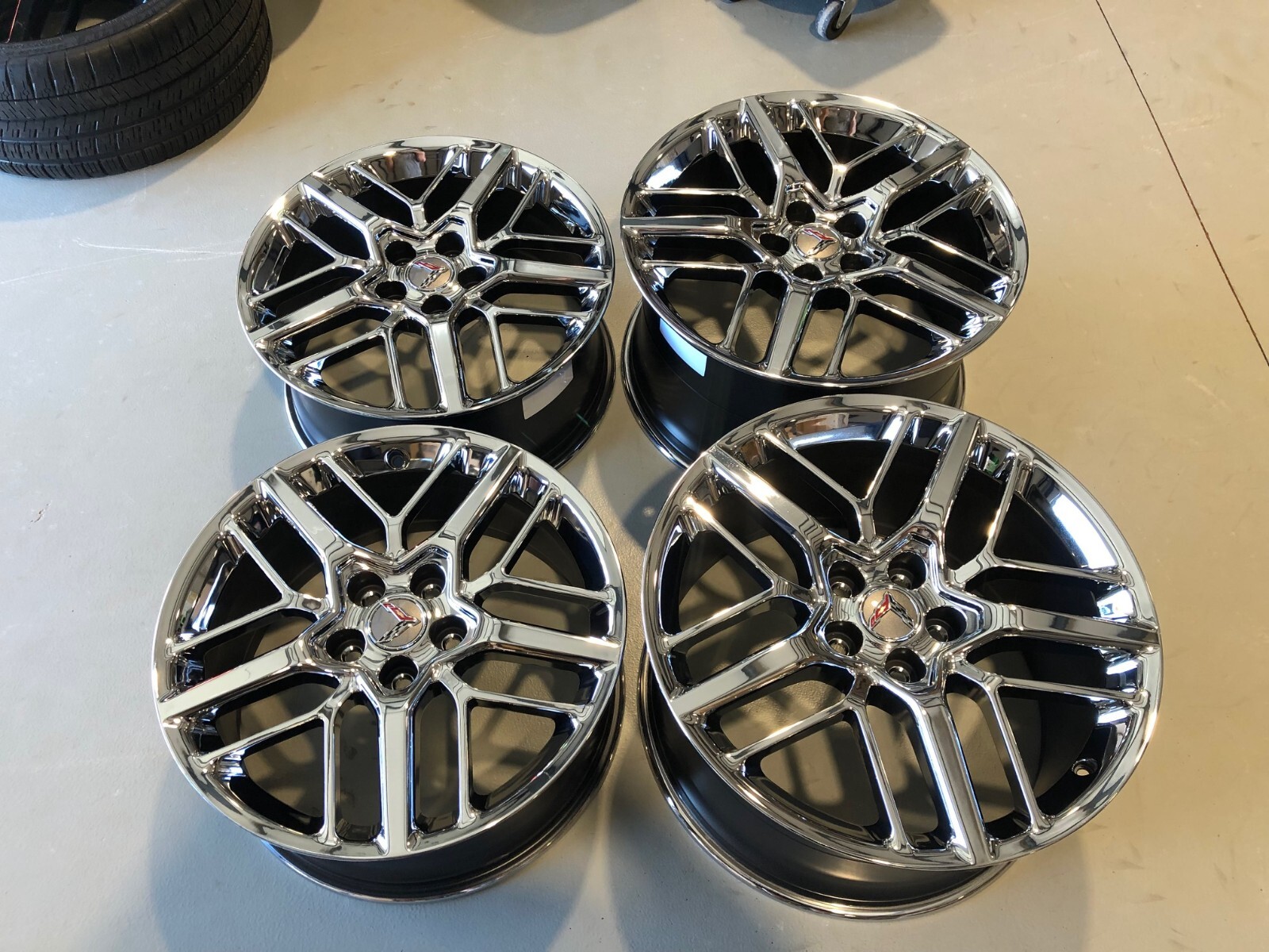 Chrome C8 2020 2021 2022 2023 Corvette Stingray Wheels GM Caps Ronal ...