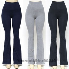 YOGA Pants Athletic Fitness Fold over Waistband Flare Leg  Tight Walking Hiking