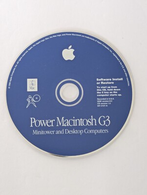 Apple Power Macintosh G3 Software Install and Restore CD Disc 1998 Version 8.5