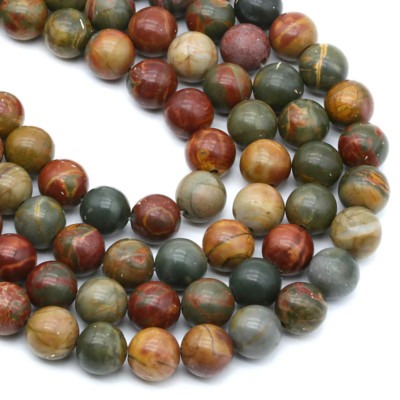 Black Line Turquoise 8MM Beads Natural 15'' (+- 44) Beads per strand B-3