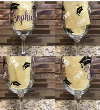 Wine Glass Graduation Gifts College New Custom