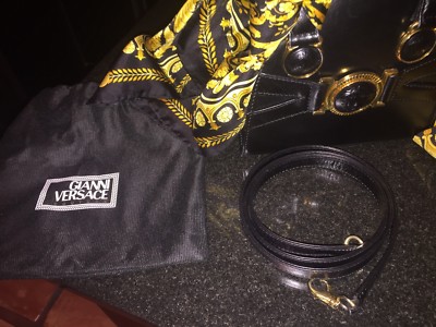 Gianni Versace Vintage 90's Mini Bowling Bag with beautiful black