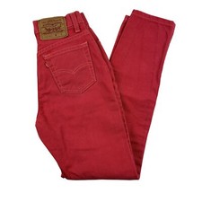 Vintage Levis Jeans Womens 3 High Rise Tapered Pink Made in USA 90s 17512-0878