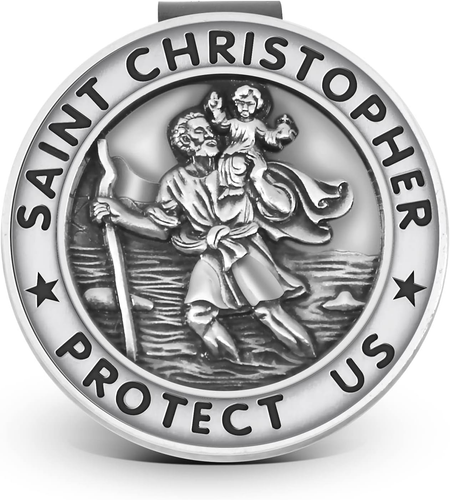 Saint Christopher Visor Clip, Car Automotive Accessories, Gift for New Driver (S
