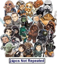 Star Wars Stickers Skateboard Vinyl Laptop Luggage Decal Hydro Flask Yoda 24 pcs