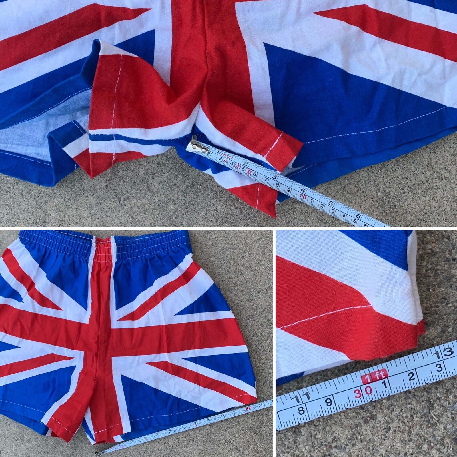 Vintage Union Jack British Flag Shorts Short King Cot… Gem