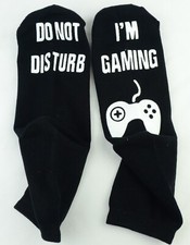 Do Not Disturb I'm Gaming Socks Soft Cotton Funny Socks Men - 1 Pair - Black