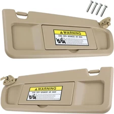 2Pack Beige Sun Visor For 2006-2011 Honda Civic Visors Left & Right Visor Kits
