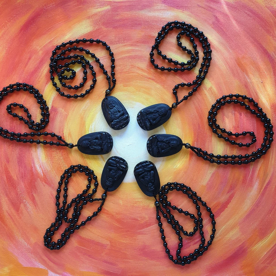 Lote de 12 piezas de trabajo al por mayor amuleto de protección sin miedo tallado a mano collar de Buda Foto 2 de 4