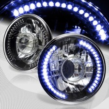 7 Round H6024 H6017 Blue Led Sealed Beam Black Housing Projector Headlights 7 Round H6024 H6017 Blue Led Sealed Beam Black Housing Projector Headlights