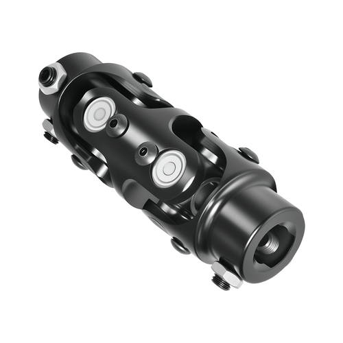 NEW Double 3/4" DD x 3/4" DD Black U-Joint Chrome Universal Steering Shaft - Picture 6 of 7