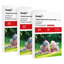 Koala Double Sided Glossy Photo Paper 11x17 42lb 300 Sheets for Inkjet HP Canon