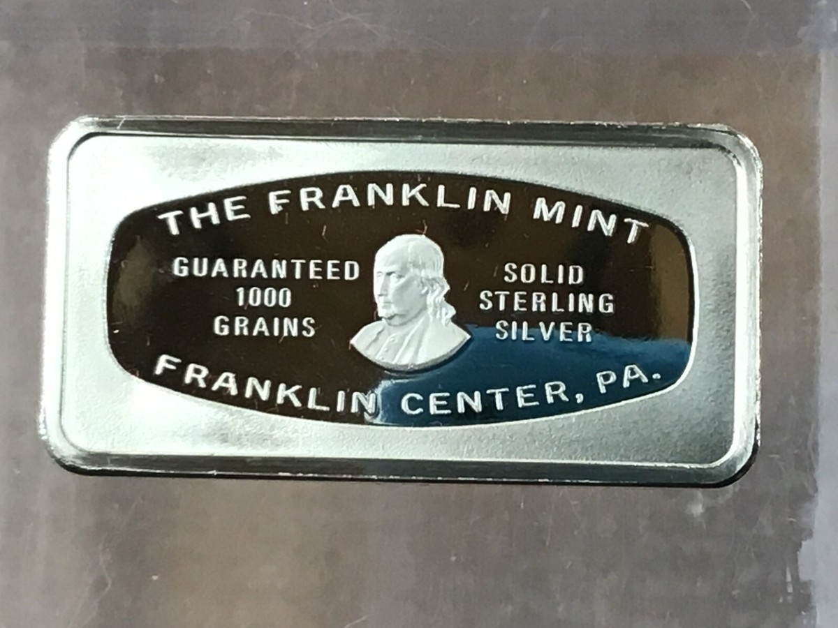 1973 Franklin Mint Christmas Ingot 2 Ounce Silver Art Bar B0344 | eBay