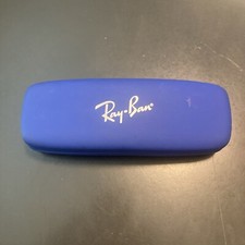 Ray Ban Eyeglasses Sunglasses Case Hard Shell Blue Travel Carrier Felt Lined