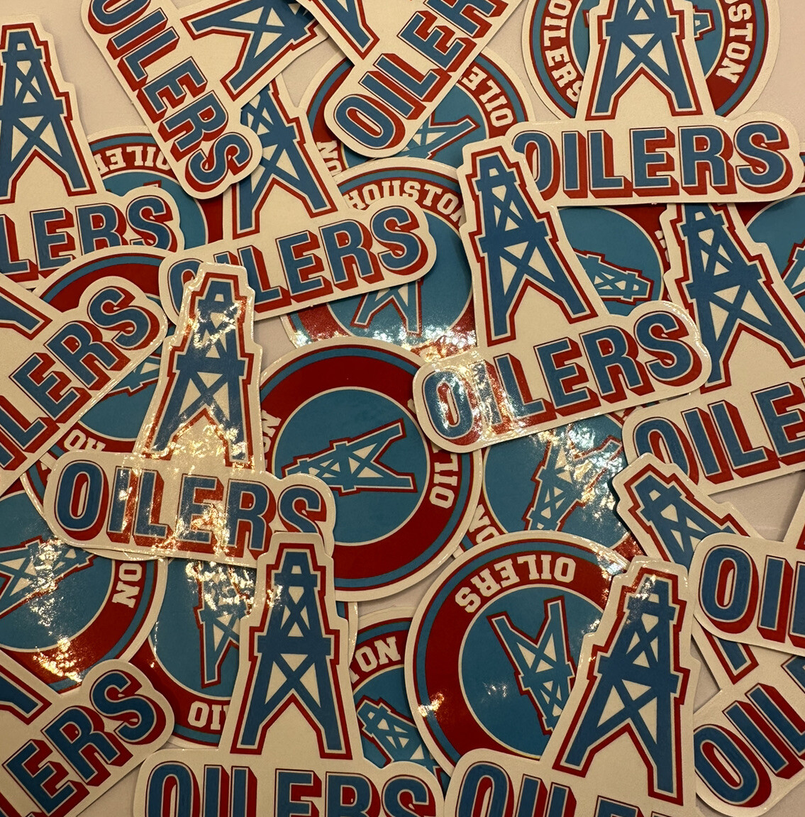 Houston Oilers Stickers , Sold in Sets of Two, Vinyl, Waterproof, two