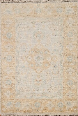 Muted Hand-knotted Oushak Turkish Wool Rug 2'x3' Traditional Carpet