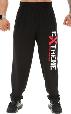 BGSM Track Pants Sweatpants Trackpants Bodybuilding Sport Gym 1372-PNT black red