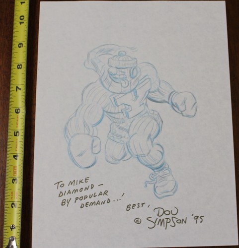 Yarn Man Original Kunst von Don Simpson Megaton Mann Nebenfigur