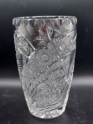 Vintage Elegant Cut Crystal Vase 6''