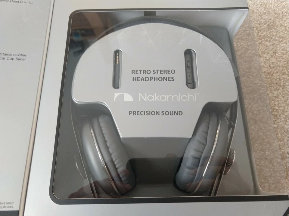 Nakamichi Headphones Model NK2030, NIB, Grey With Blue Thread - Image 2 of 3