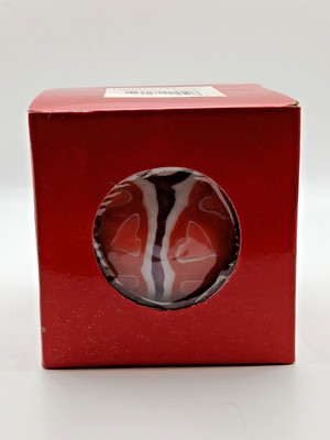 Crystal Glowing Sphere Candle HEARTS Pattern Glows When Lit. Burns 45hrs. 4x4x4