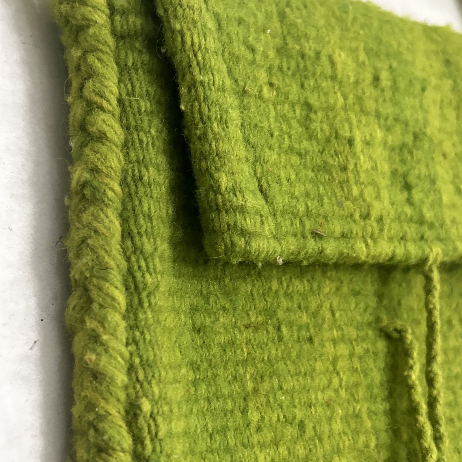 Handmade Green Wool Pouch With String Closure - image 5