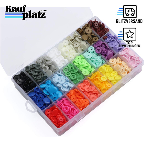 DruckknöPfe 408 Set 24 Farben Mit Aufbewahrungsbox Kurzwaren Basteln Diy-image