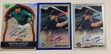 Dustin Ackley Lot 2010 Bowman Chrome Blue Refractor 1st Auto Topps Finest Rookie