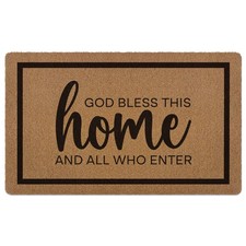 Christian Door Mat, God Bless This Home Doormat, Bible Verse Welcome Front Do...