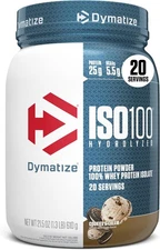 Dymatize ISO100 Whey Isolate, Cookies & Cream, 20 Serv Exp:12/25 - Pack of 2