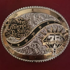 Murphy Buckles Gist Silversmith Houston Rodeo Deluxe Trophy Belt Buckle