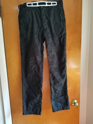 ENGINEERED GARMENTS Black-on-Black elegant embroidered pants 31'' w x 31'' actual