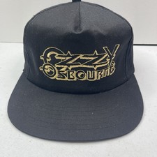 Vintage 90s Ozzy Osbourne Black Embroidered Concert SnapBack Hat