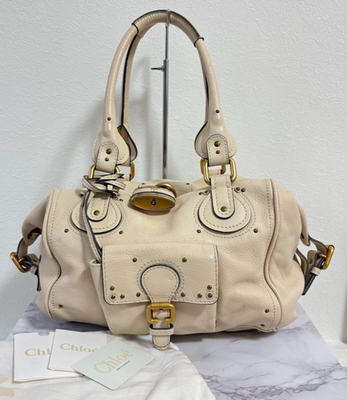Chloe Beige Paddington Hand One Shoulder Bag Leather Lock padlock
