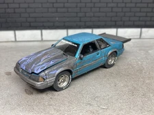 1990 Ford Mustang Rusty Weathered Custom 1/64 Diecast Barn Find Drag Car
