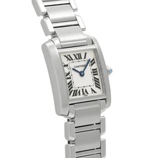 CARTIER Tank Française Sm W51008Q3 Silver Ladies Used Watch #331410 3