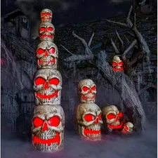 Home Accents Holiday 8 ft. Giant Sized LED Skull Stack 