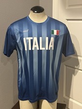 Vintage Mitre Italy Soccer/ Football Jersey Blue White Men's Size L Collectible