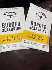 Lot Of 2 Kinder’s Burger Seasoning Buttery Burger Blend .8 Oz Spice Packet