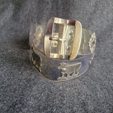 Vintage ETRO Transparent Swiss Appenzeller Belt Cow Motif 4cm 92cm